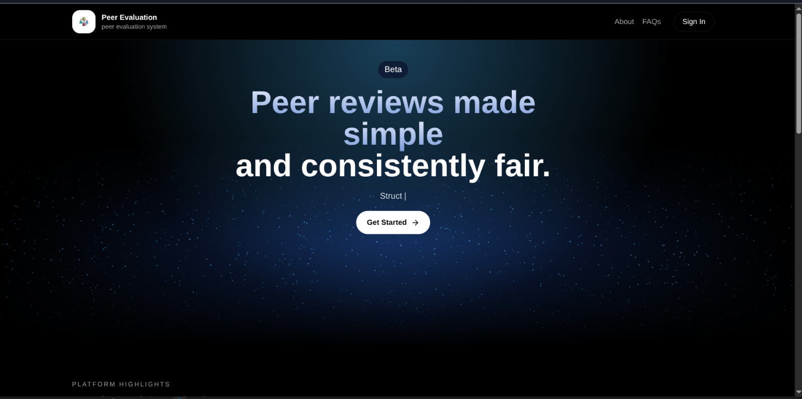 Peer Evaluation System preview